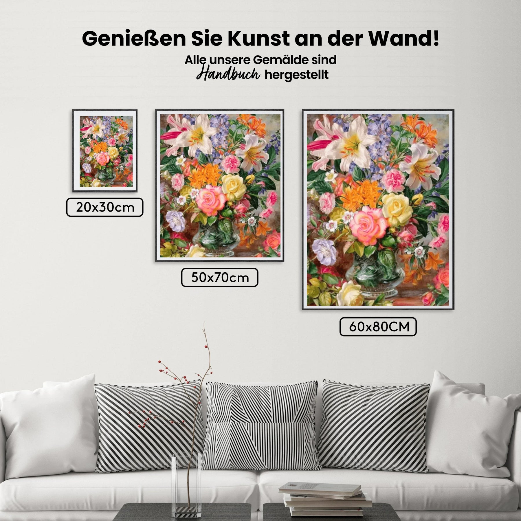 Malen nach Zahlen – Bunte Blumen in Vase