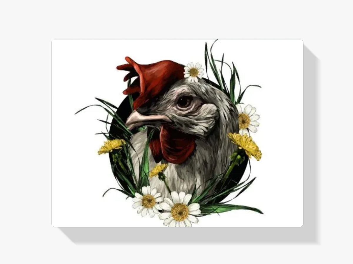 Malen nach Zahlen – Hahn im geblümten Morgenmantel