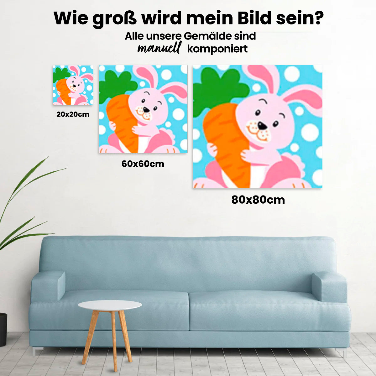 Malen nach Zahlen – Kaninchen mit Karotte