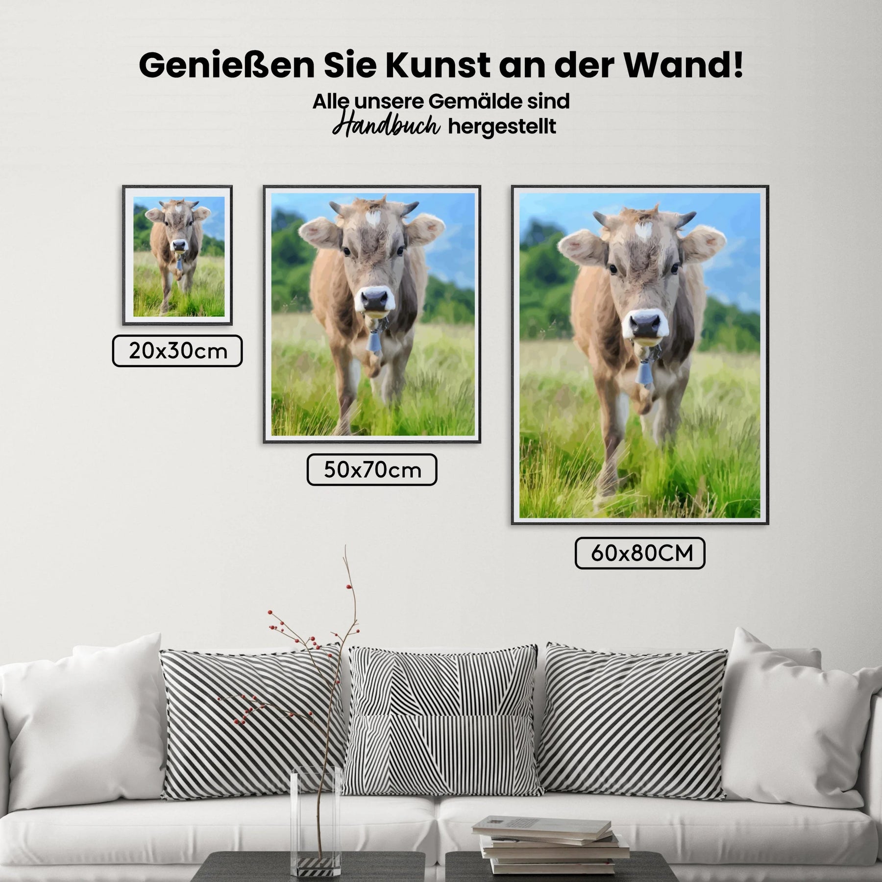 Malen nach Zahlen – Kuh auf der Wiese