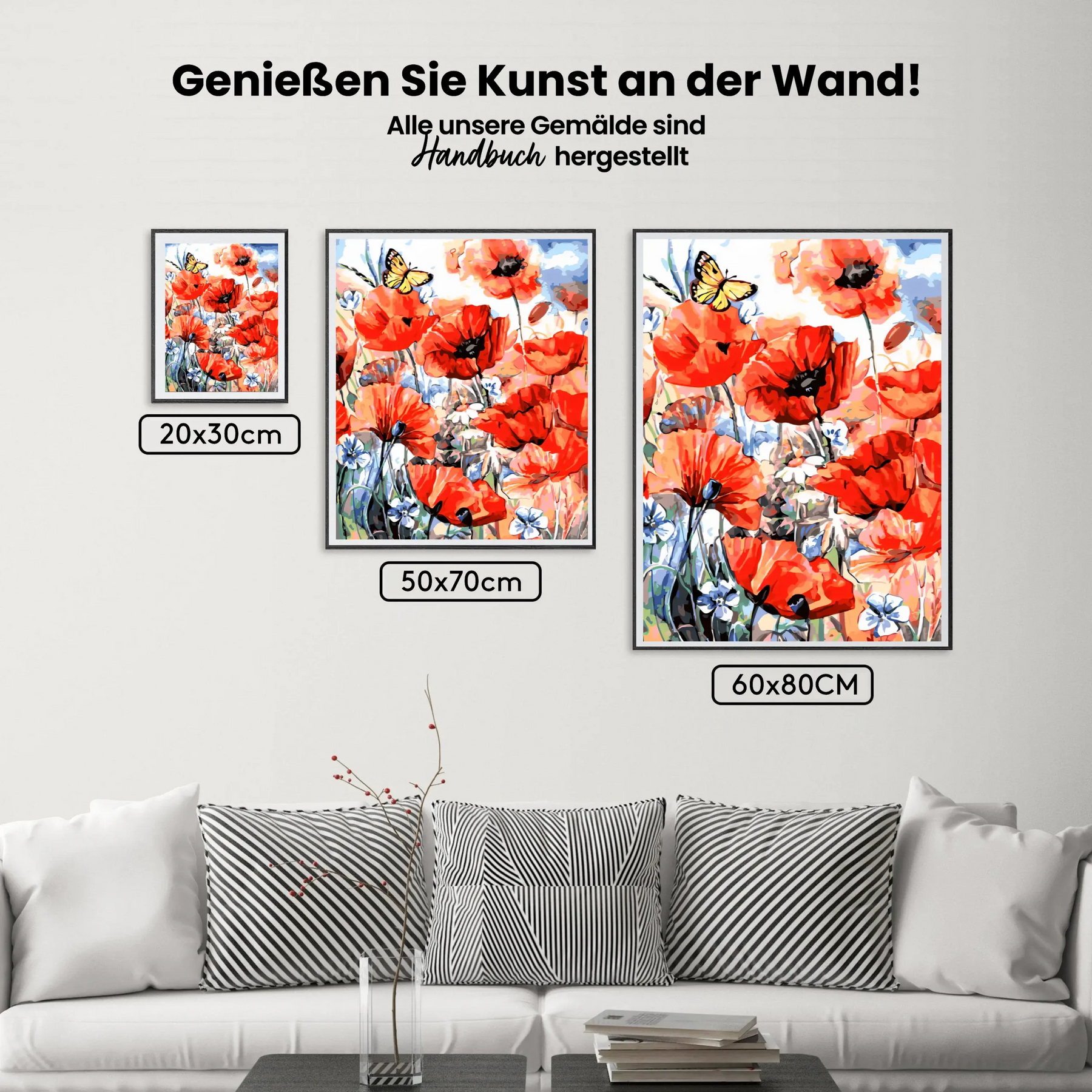 Malen nach Zahlen – Rosen in einem Feld