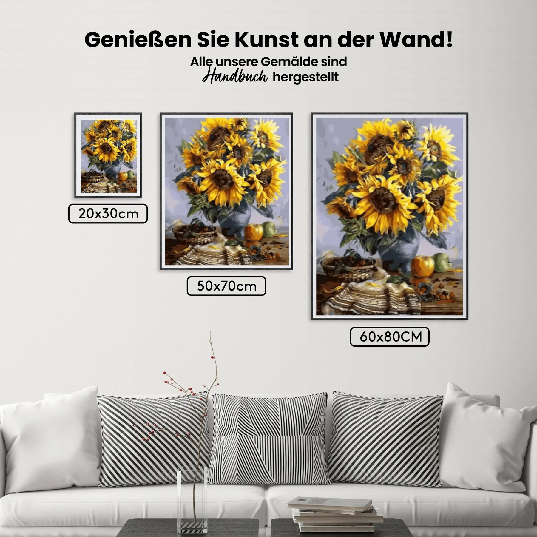 Malen nach Zahlen – Sonnenblumen in der Vase