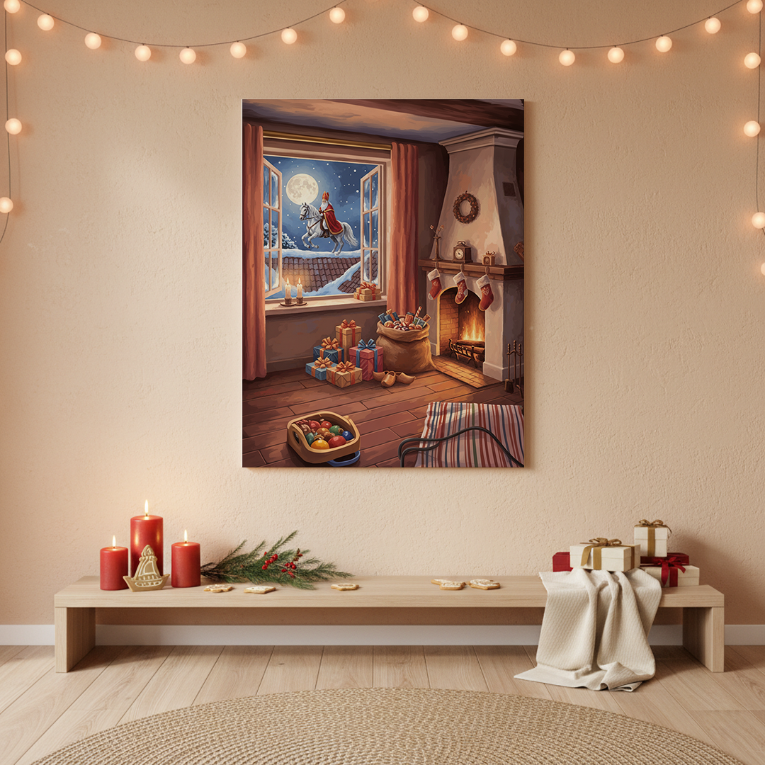 Malen nach Zahlen - Ankunft des Weihnachtsmanns