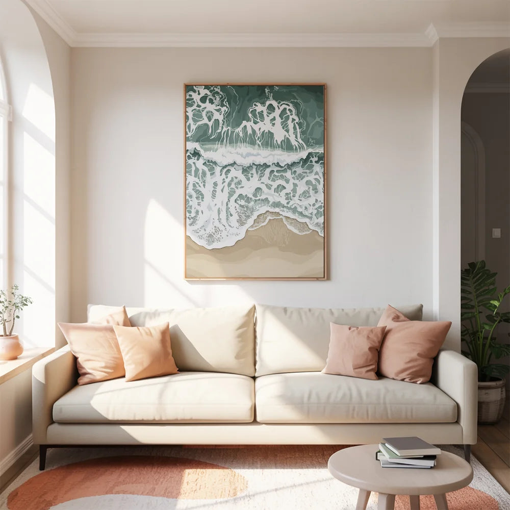 Malen nach Zahlen - Blaue Strandwellen Küste