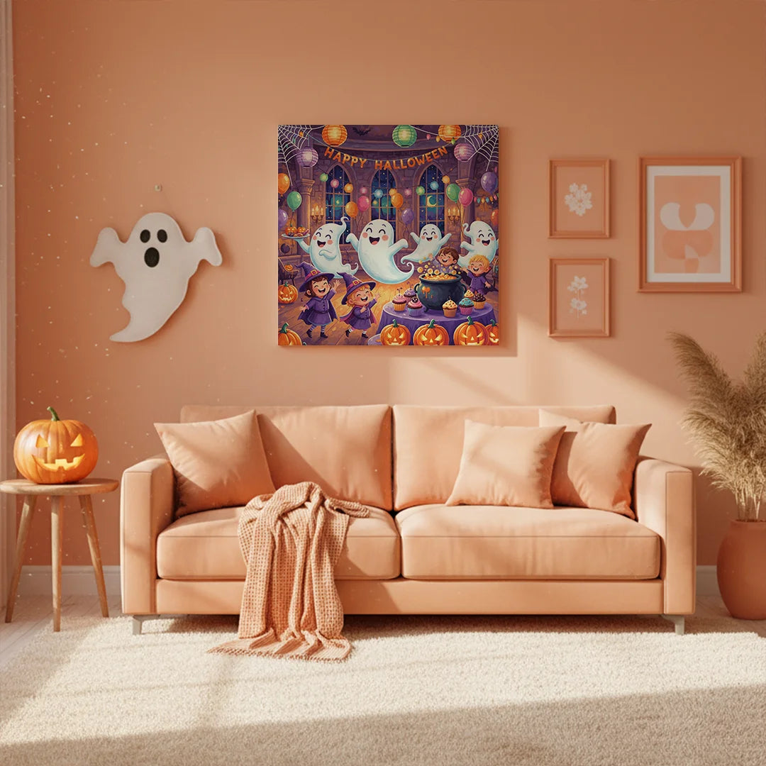 Malen nach Zahlen - Freundliche Geisterparty