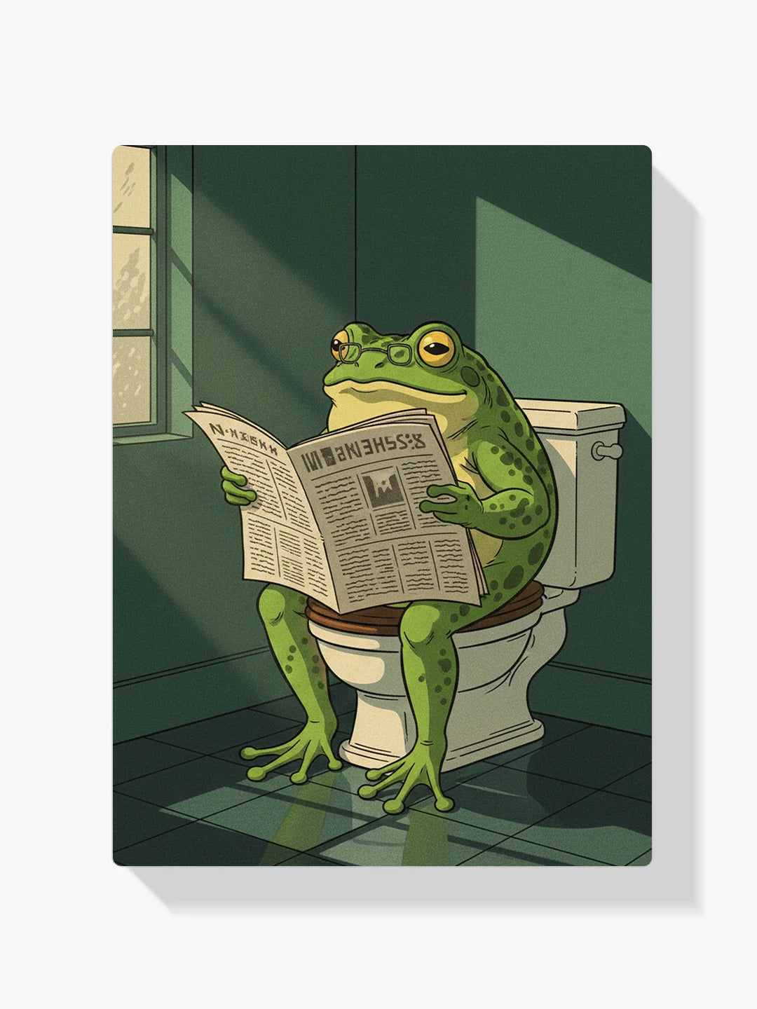 Malen nach Zahlen - Frosch liest auf der Toilette