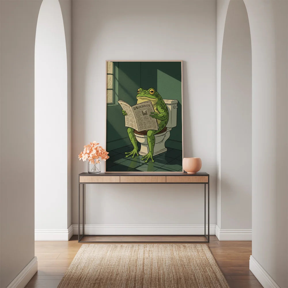 Malen nach Zahlen - Frosch liest auf der Toilette
