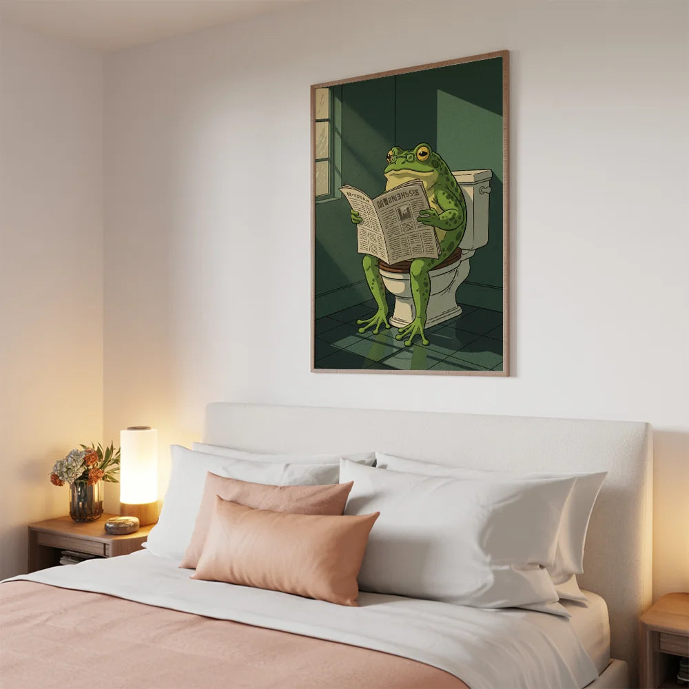 Malen nach Zahlen - Frosch liest auf der Toilette