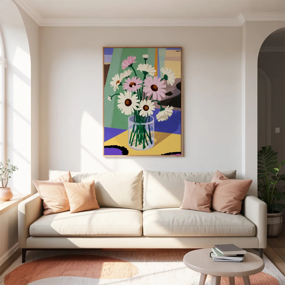 Malen nach Zahlen - Gänseblümchen-Blumenstillleben