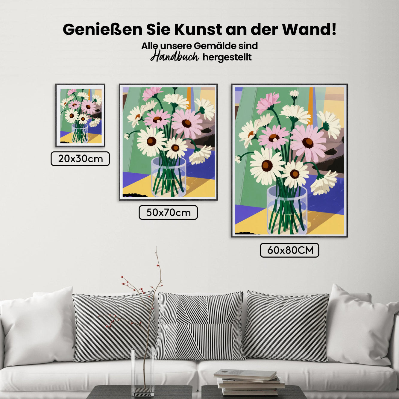 Malen nach Zahlen - Gänseblümchen-Blumenstillleben