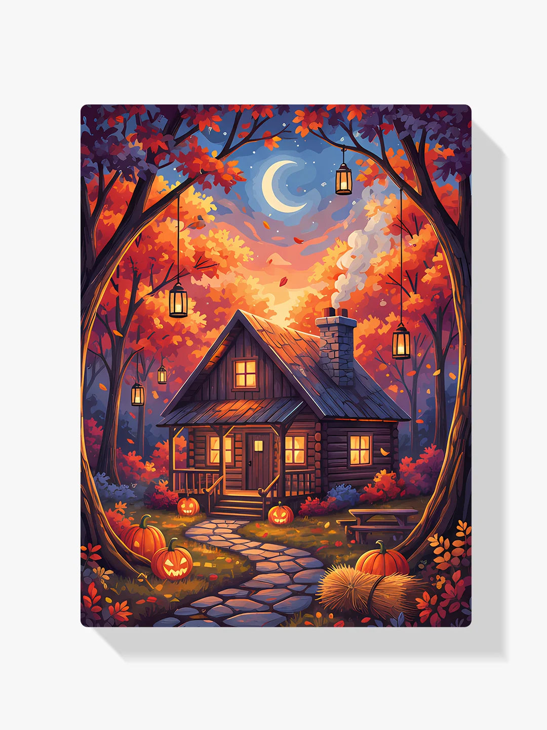 Malen nach Zahlen - Gemütliche Hütte im Wald