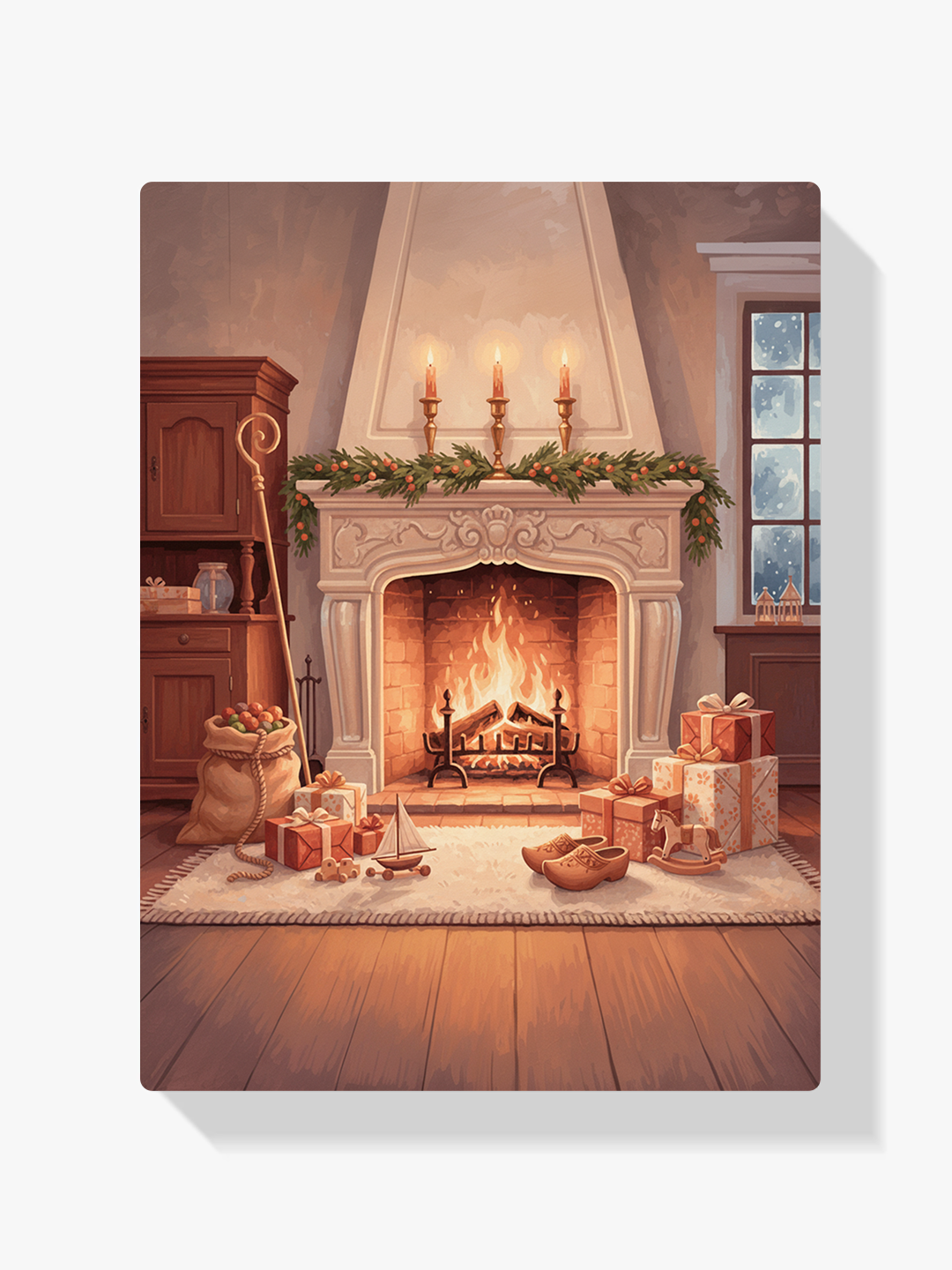 Malen nach Zahlen - Geschenke am Kamin