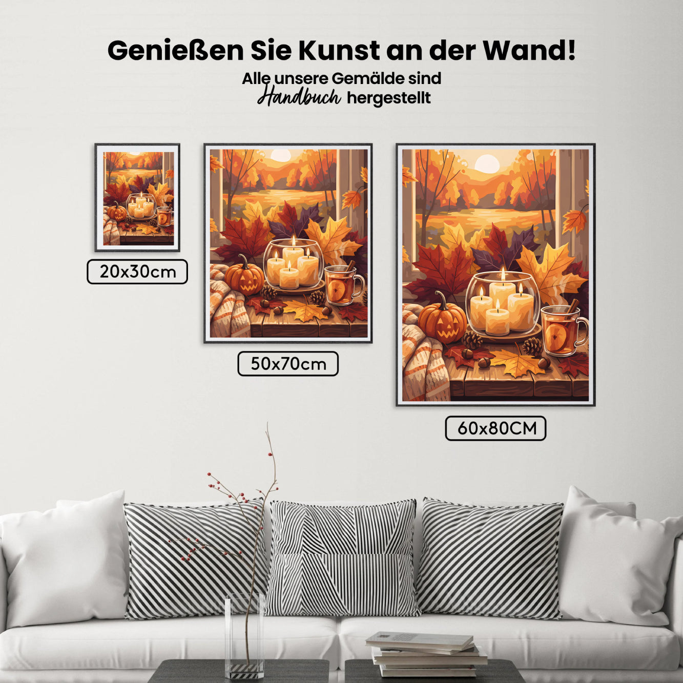 Malen nach Zahlen - Herbstblätter & Kerzen
