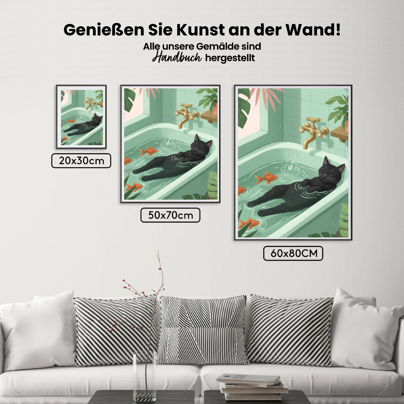 Malen nach Zahlen - Katze in der Badewanne