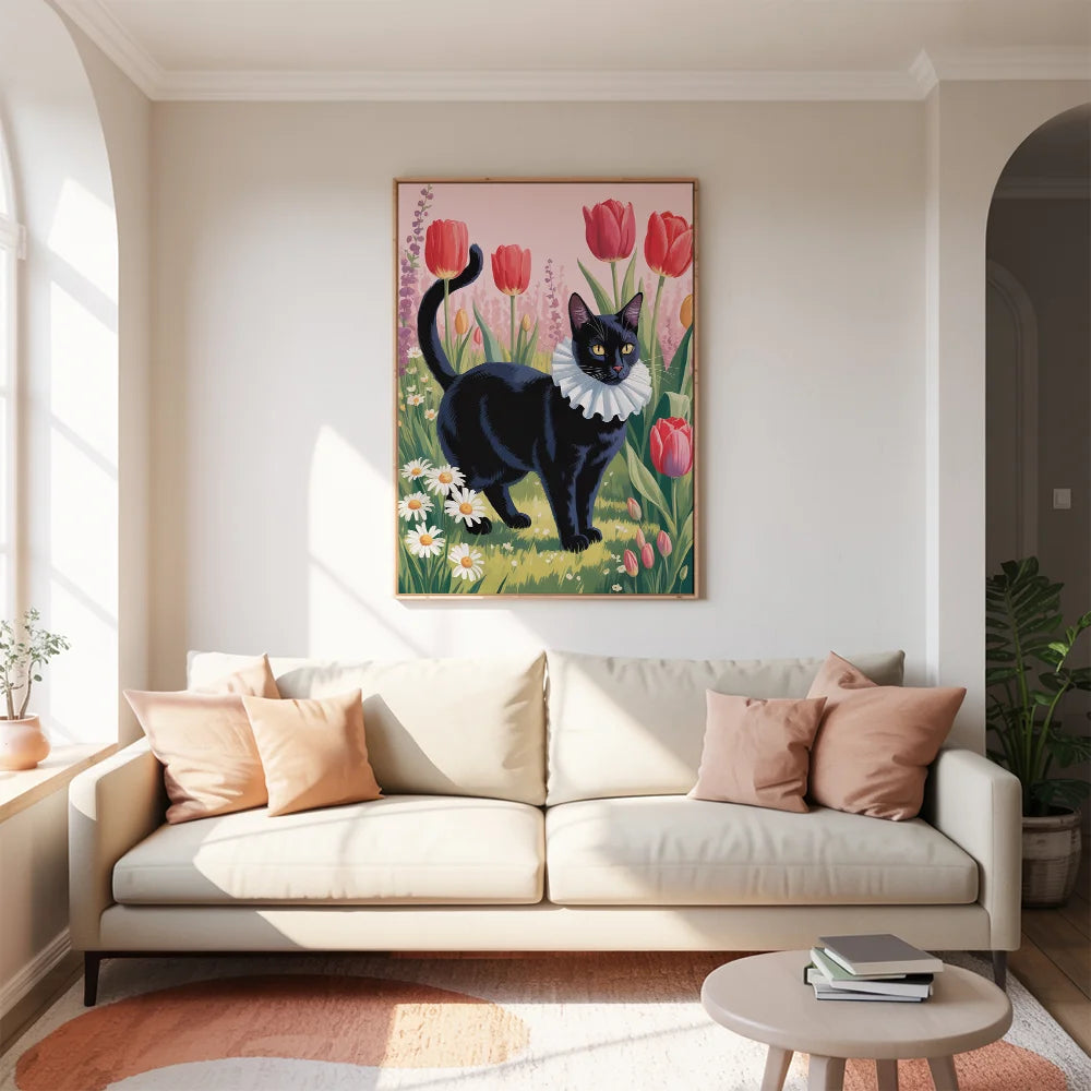 Malen nach Zahlen - Katzen-Kuscheldecke mit Blumenmuster