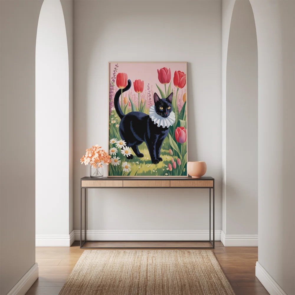 Malen nach Zahlen - Katzen-Kuscheldecke mit Blumenmuster