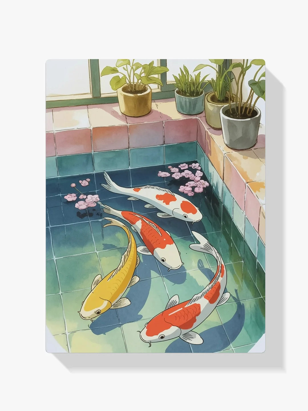 Malen nach Zahlen - Koi-Fische schwimmen in der Badewanne