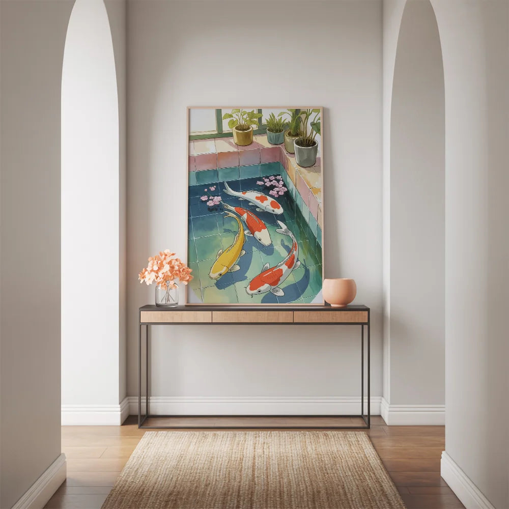 Malen nach Zahlen - Koi-Fische schwimmen in der Badewanne