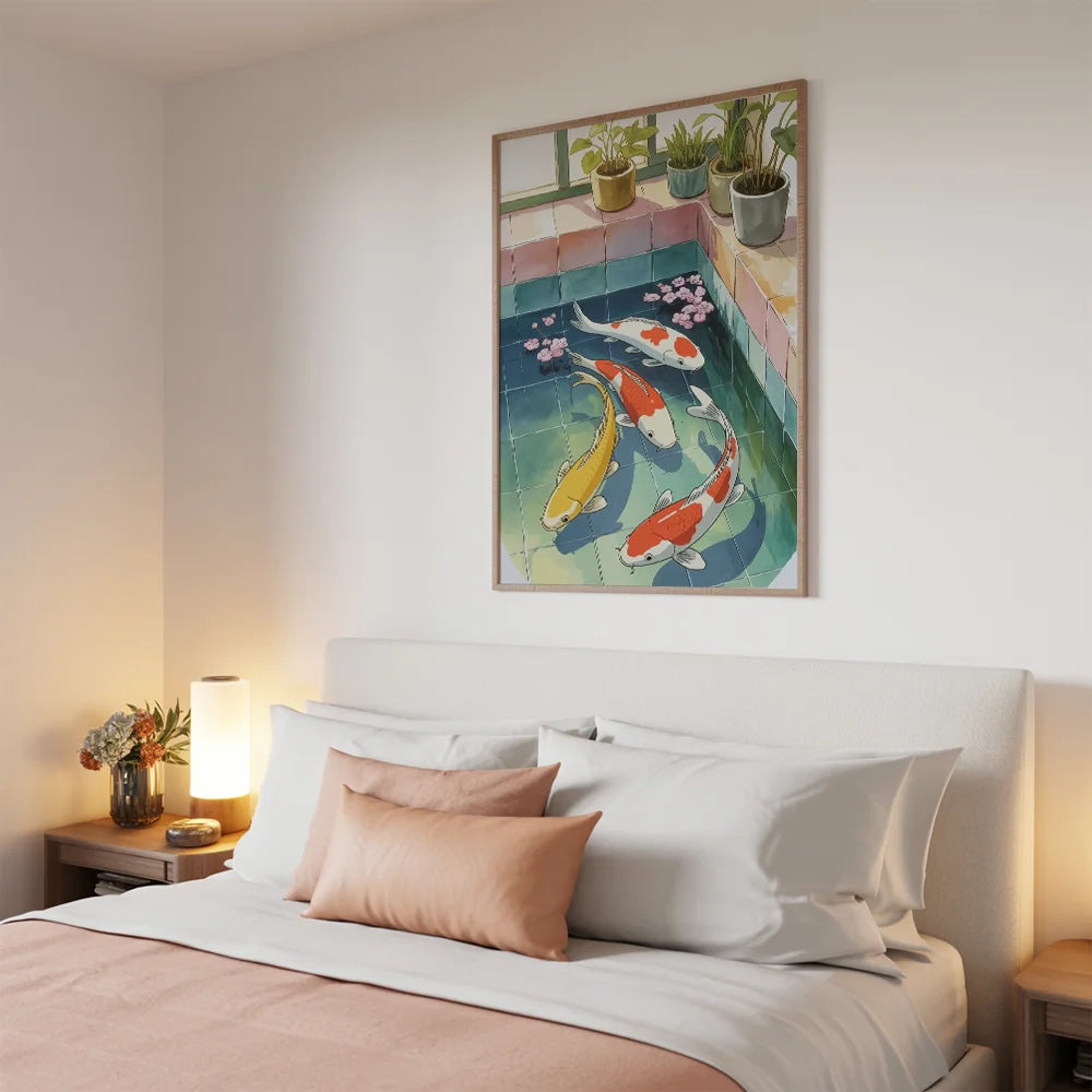 Malen nach Zahlen - Koi-Fische schwimmen in der Badewanne