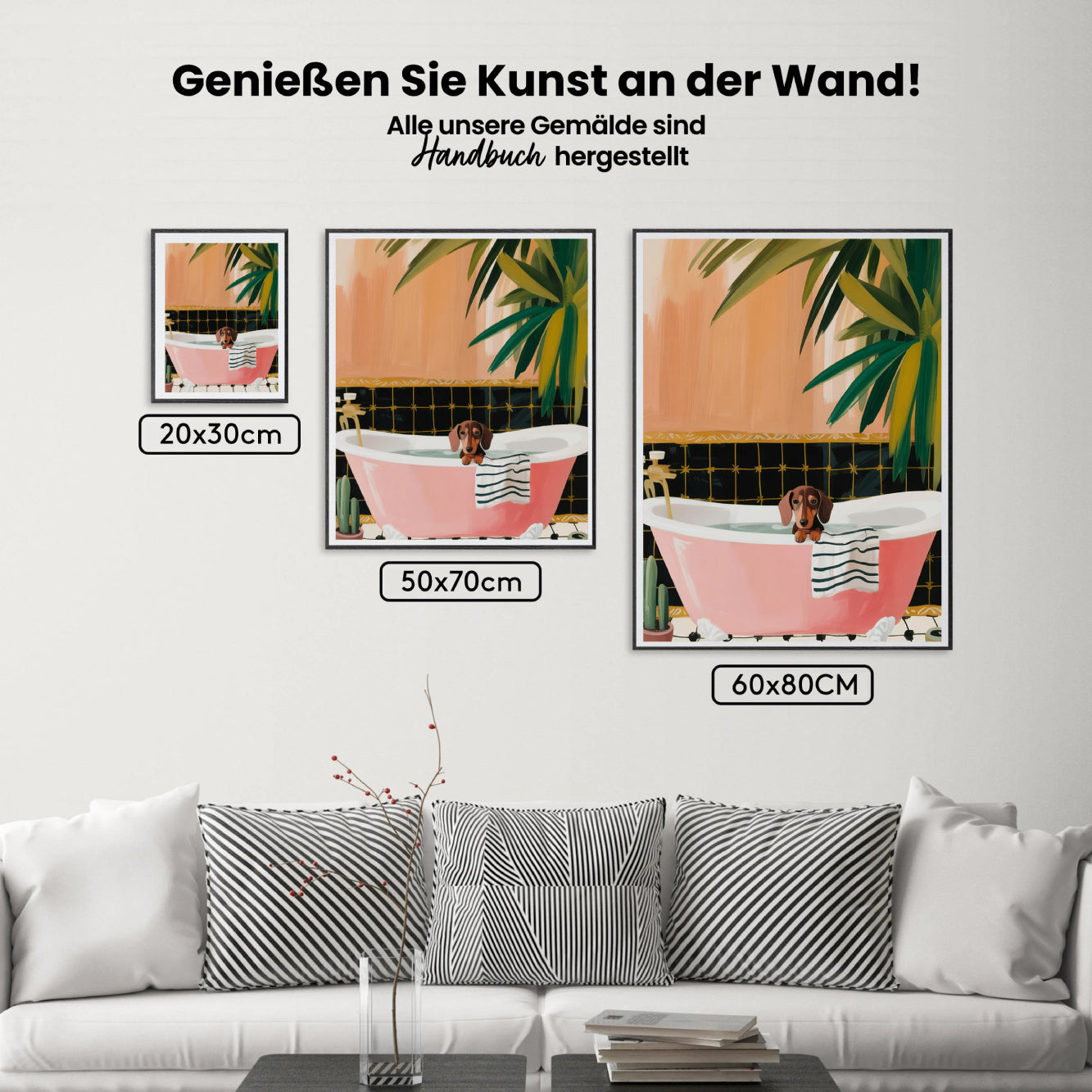 Malen nach Zahlen - Dackel in der Badewanne