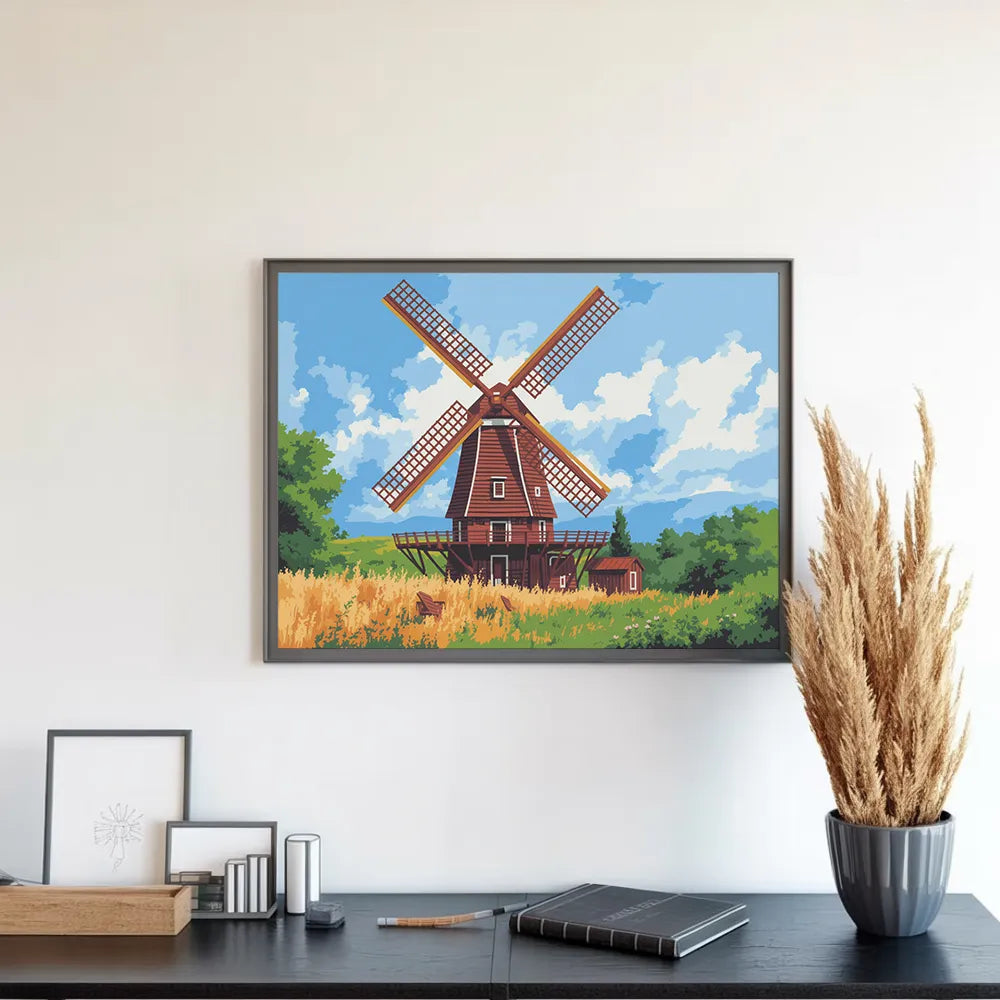 Malen nach Zahlen - Pfeifen der Windmühle