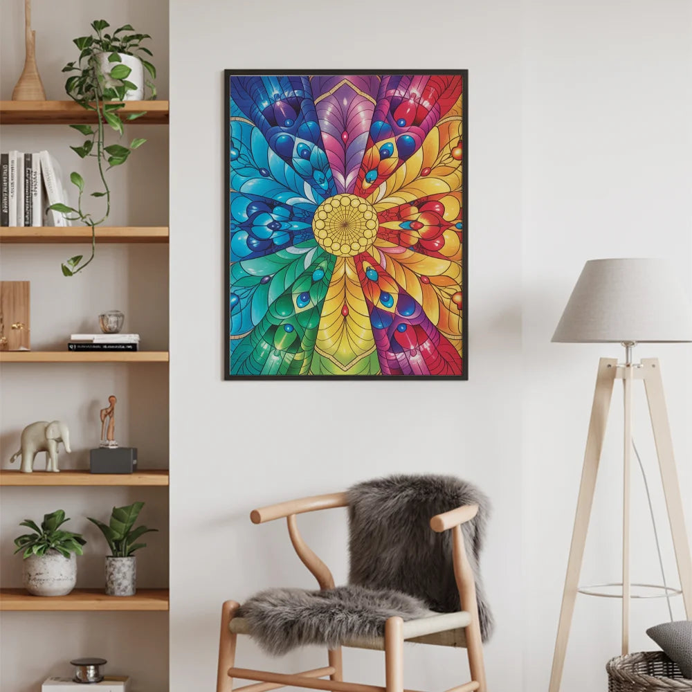 Malen nach Zahlen - Regenbogenspektrum-Mandala – Mandalas