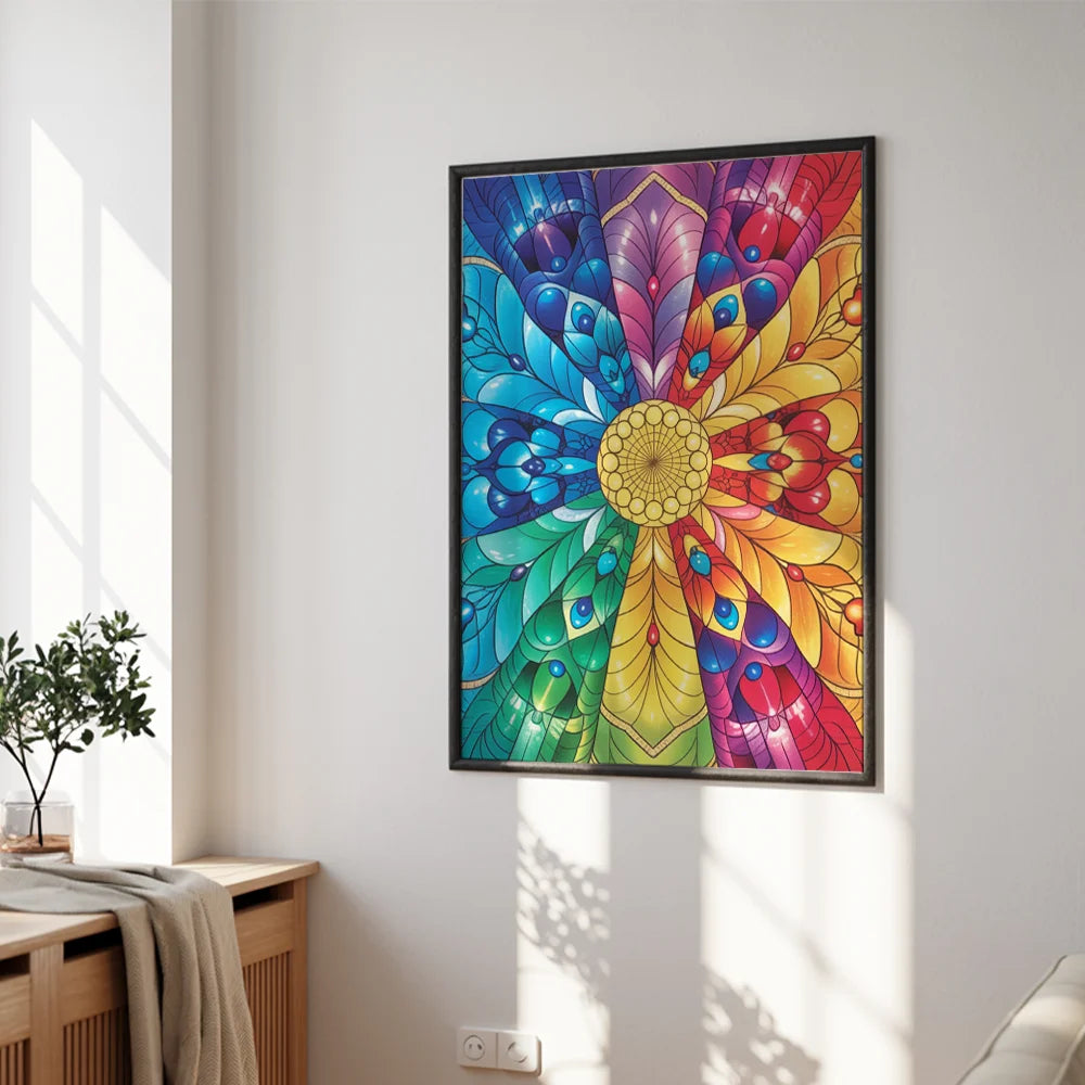 Malen nach Zahlen - Regenbogenspektrum-Mandala – Mandalas