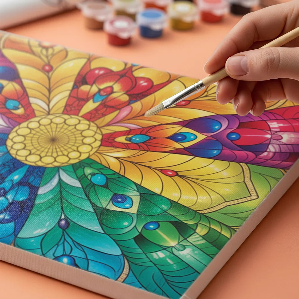 Malen nach Zahlen - Regenbogenspektrum-Mandala – Mandalas