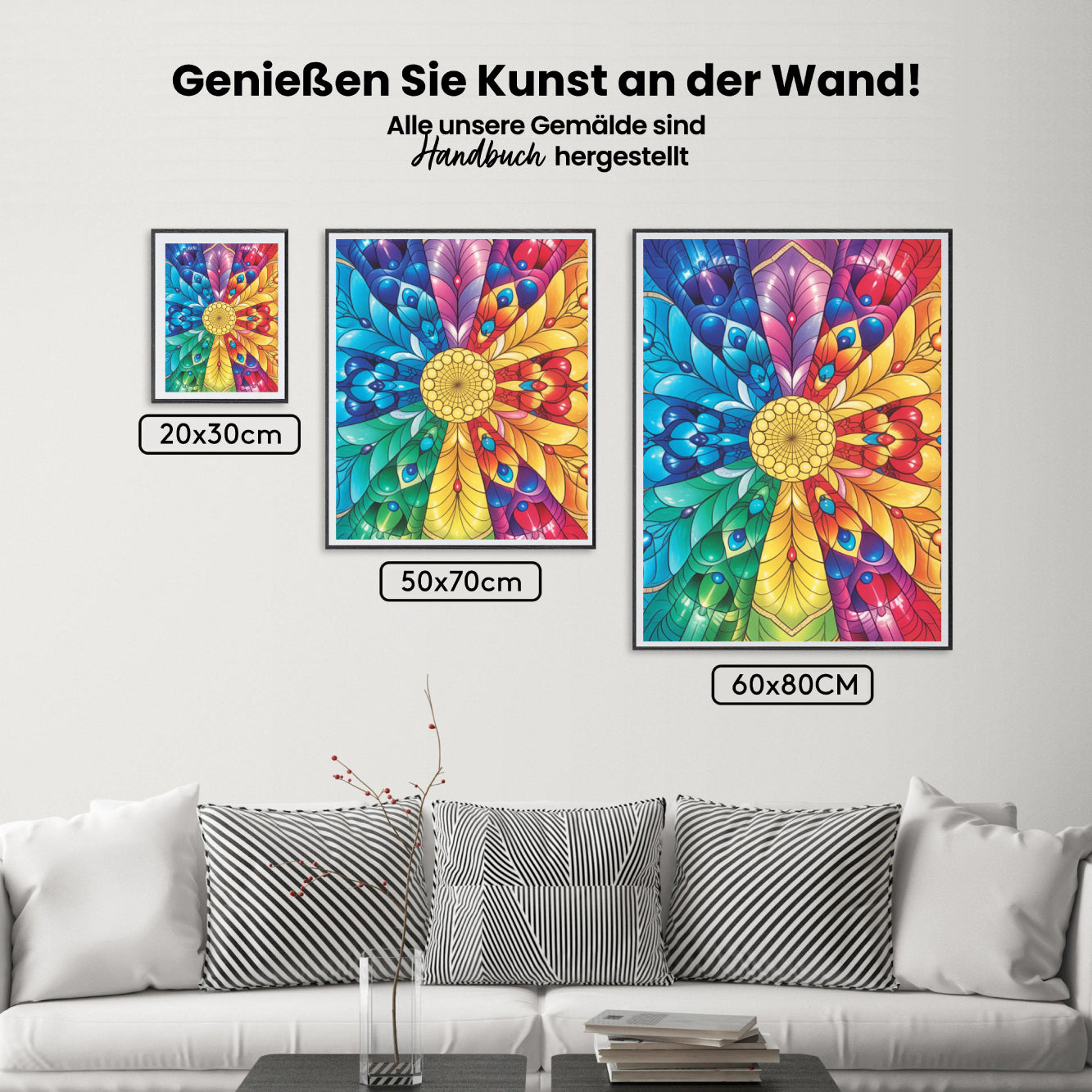 Malen nach Zahlen - Regenbogenspektrum-Mandala – Mandalas