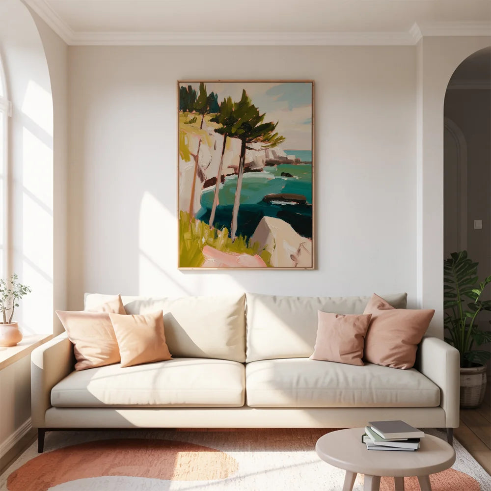 Malen nach Zahlen - Retro-Kiefernlandschaft