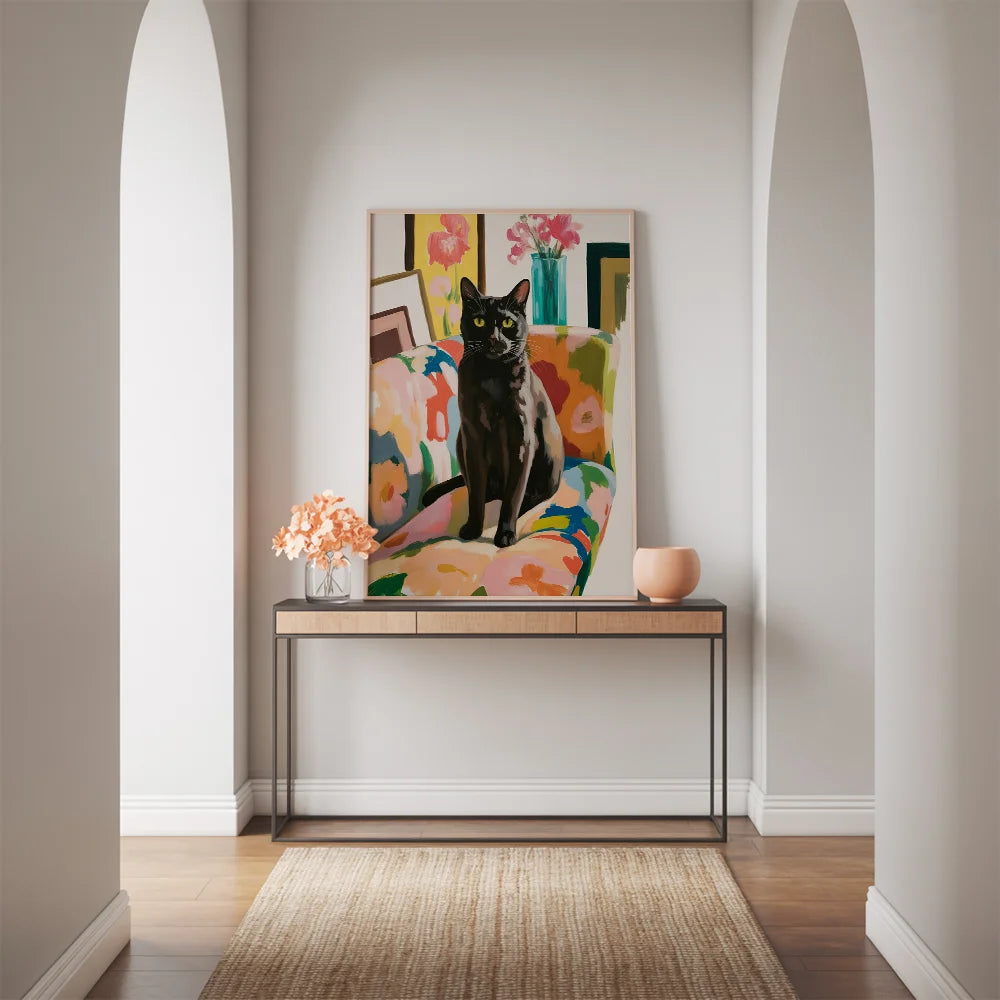 Malen nach Zahlen - Schwarze Katze auf dem Sofa