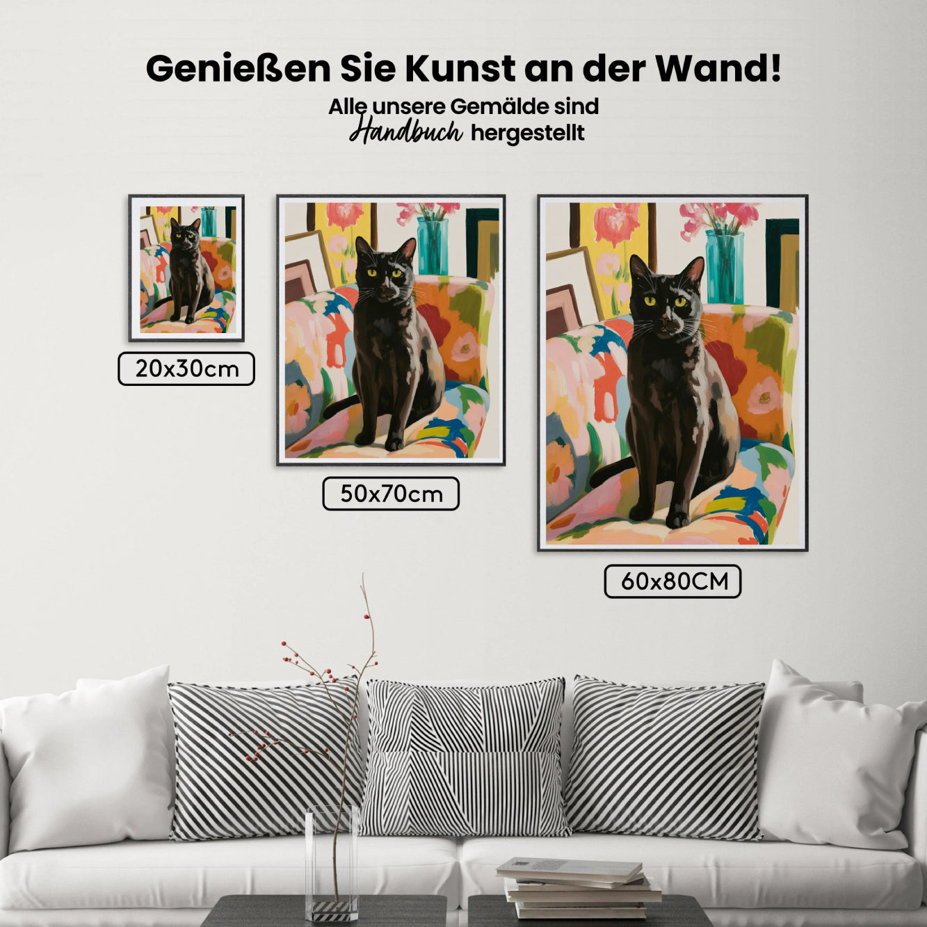 Malen nach Zahlen - Schwarze Katze auf dem Sofa