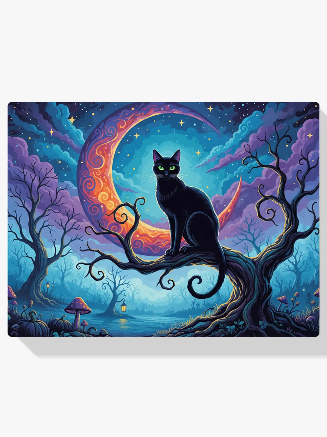 Malen nach Zahlen - Schwarze Katze im Mondlicht