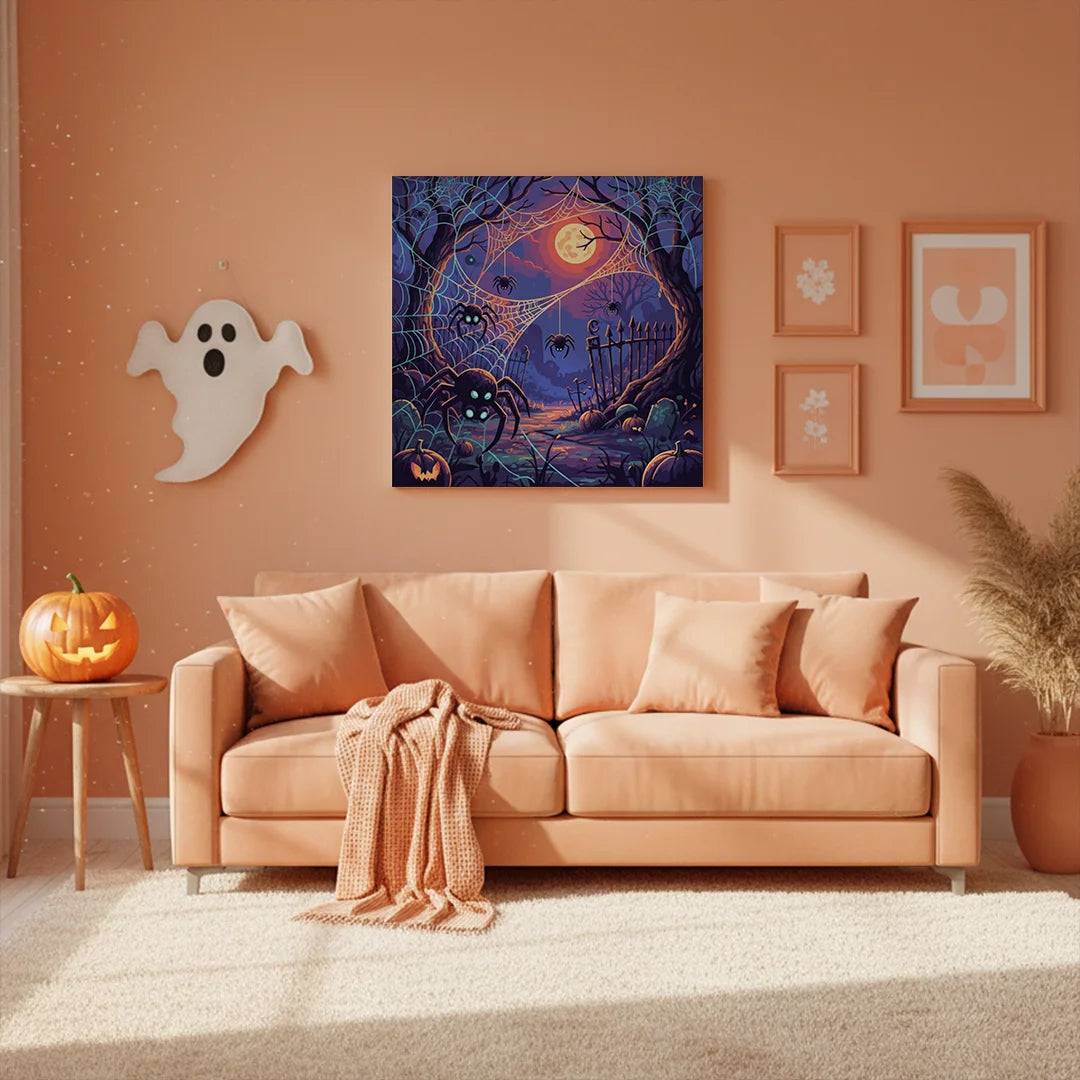 Malen nach Zahlen - Spinnen und Netze Leuchten