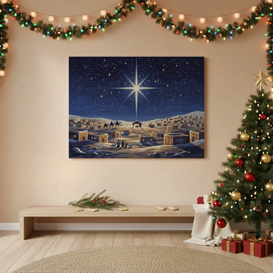 Malen nach Zahlen - Sternennacht über Bethlehem