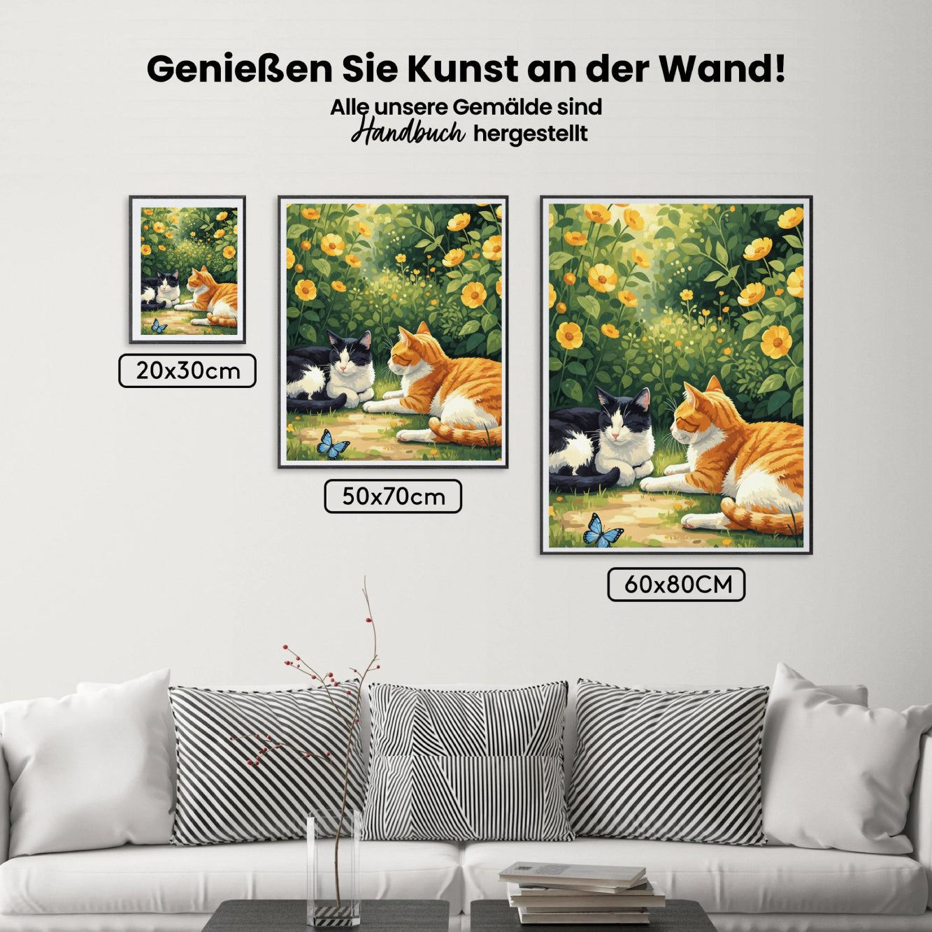 Malen nach Zahlen - Süße Katze auf einem Feld