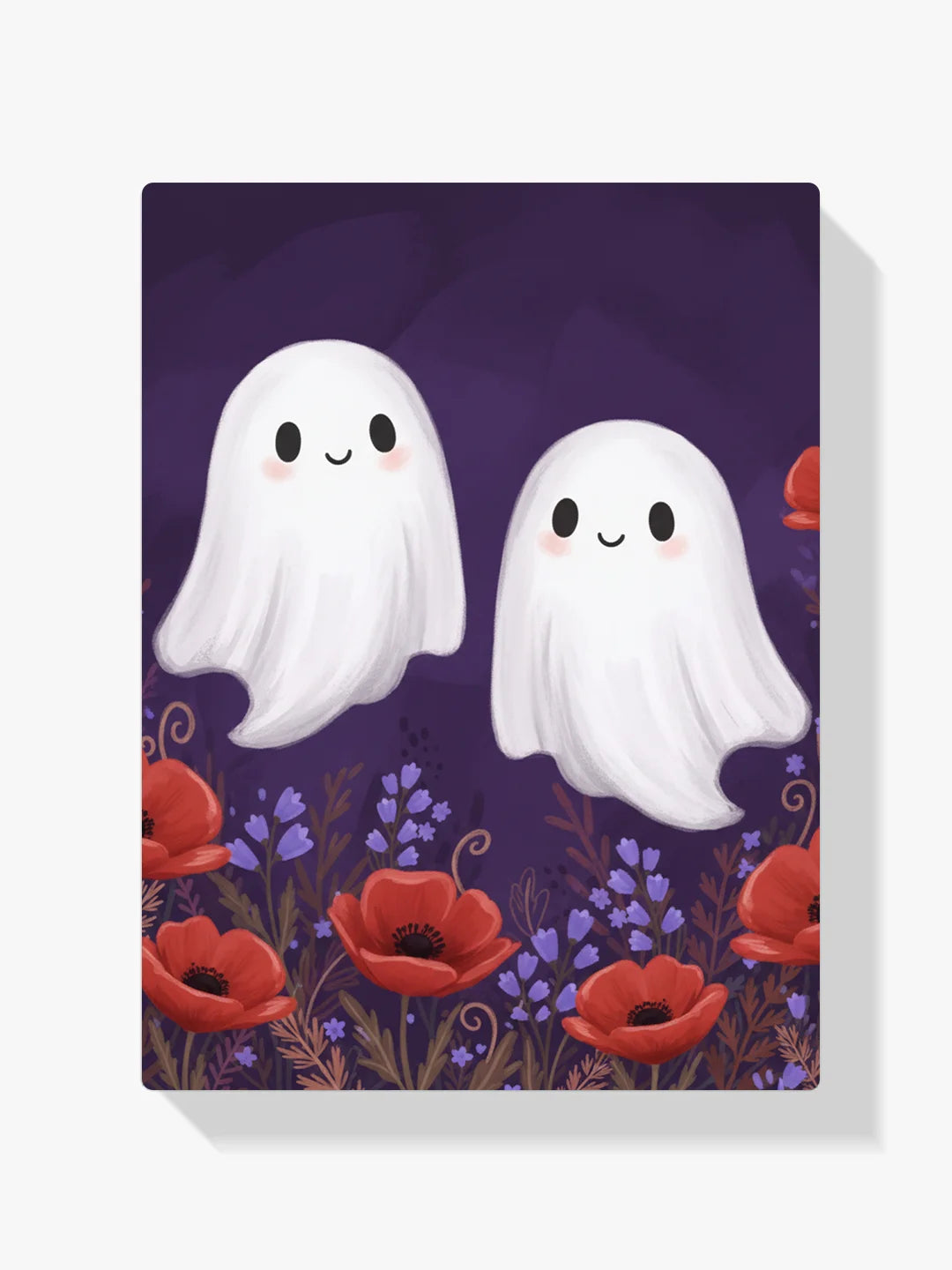 Malen nach Zahlen - Süßes Geisterpaar mit kleinen Blumen