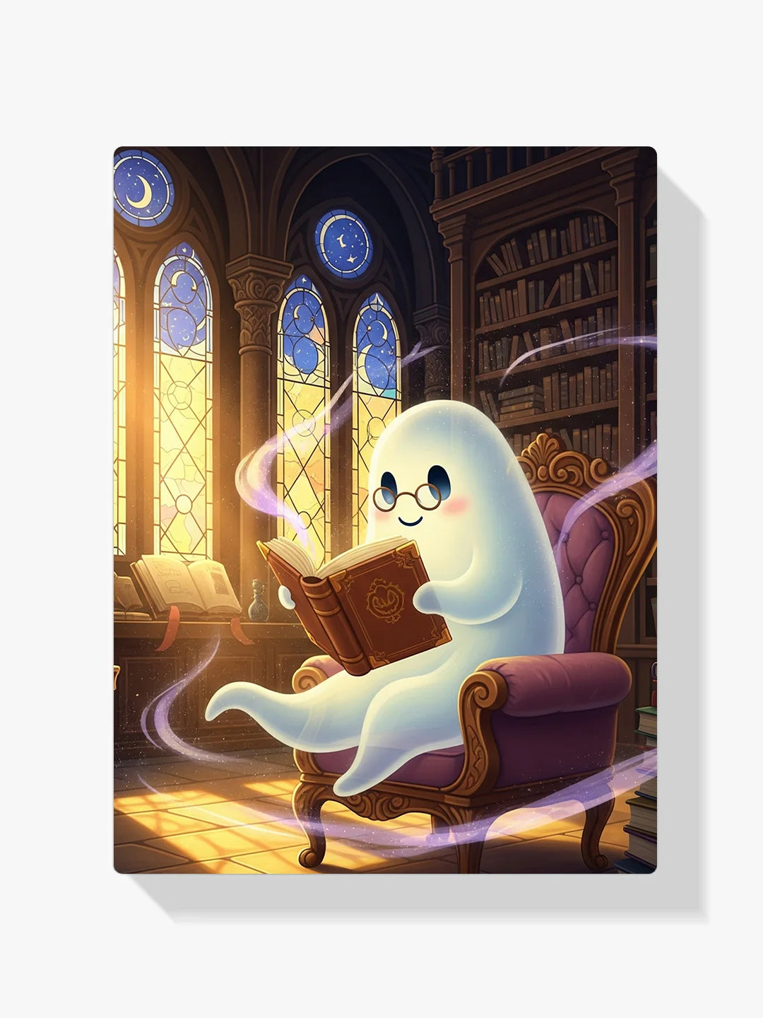 Malen nach Zahlen - Süßes Gespenst beim Lesen