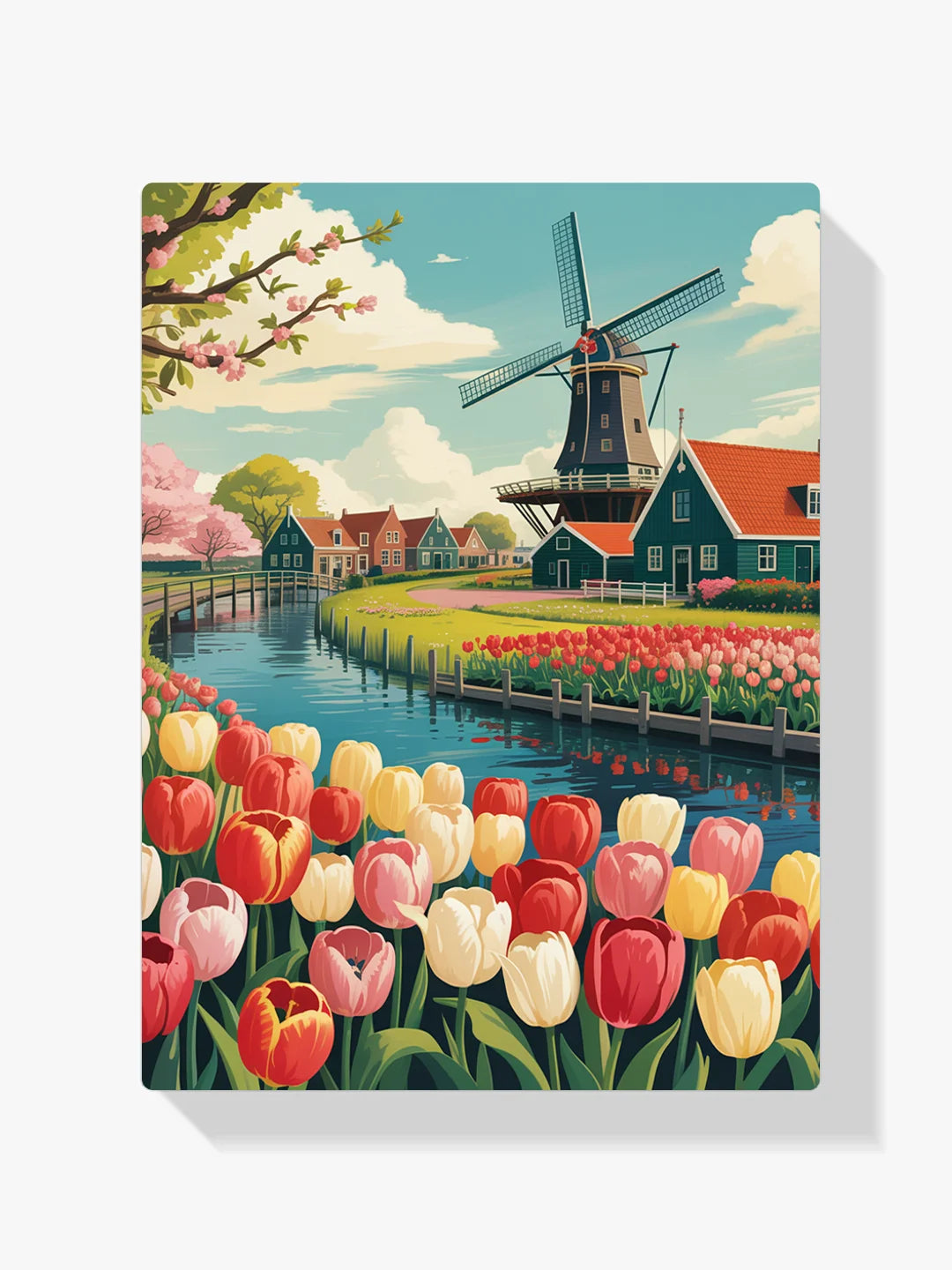 Malen nach Zahlen - Tulpen & Windmühlen