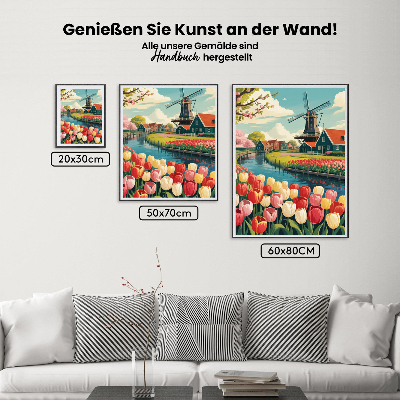 Malen nach Zahlen - Tulpen & Windmühlen