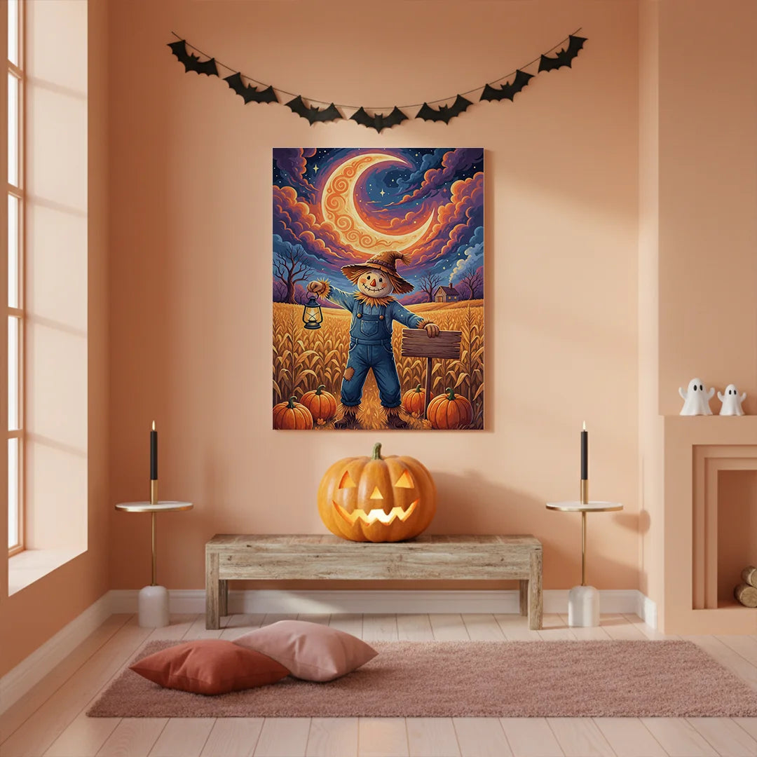 Malen nach Zahlen - Vogelscheuche auf dem Feld