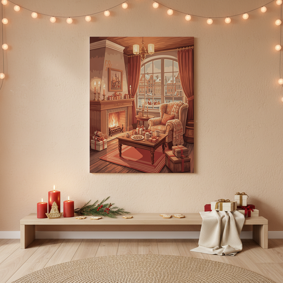 Malen nach Zahlen - Warmes Leuchten am Kanal