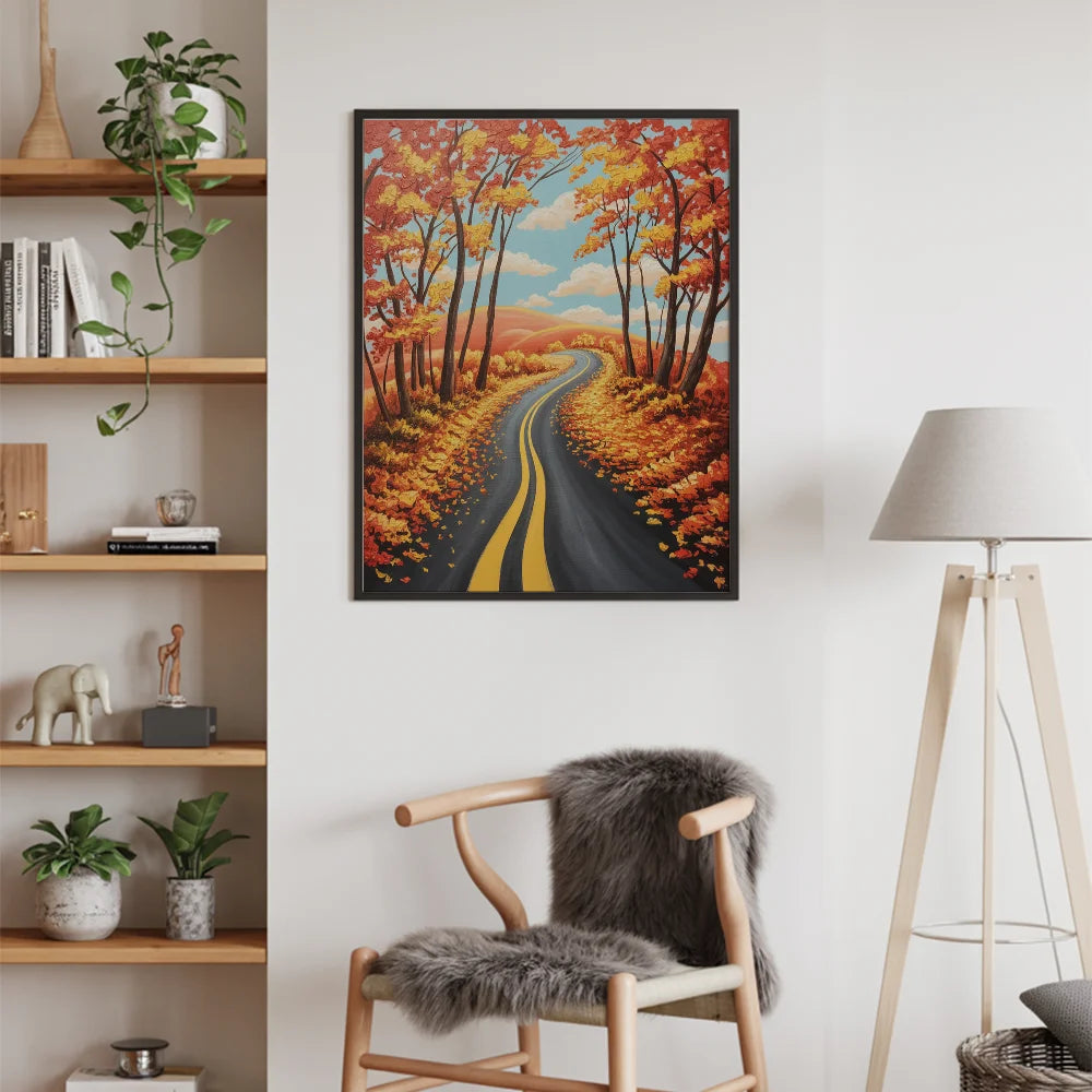 Malen nach Zahlen - Weg durch das Leuchten des Herbstes