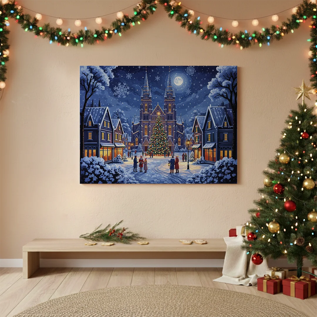 Malen nach Zahlen - Weihnachtskathedrale am Heiligabend