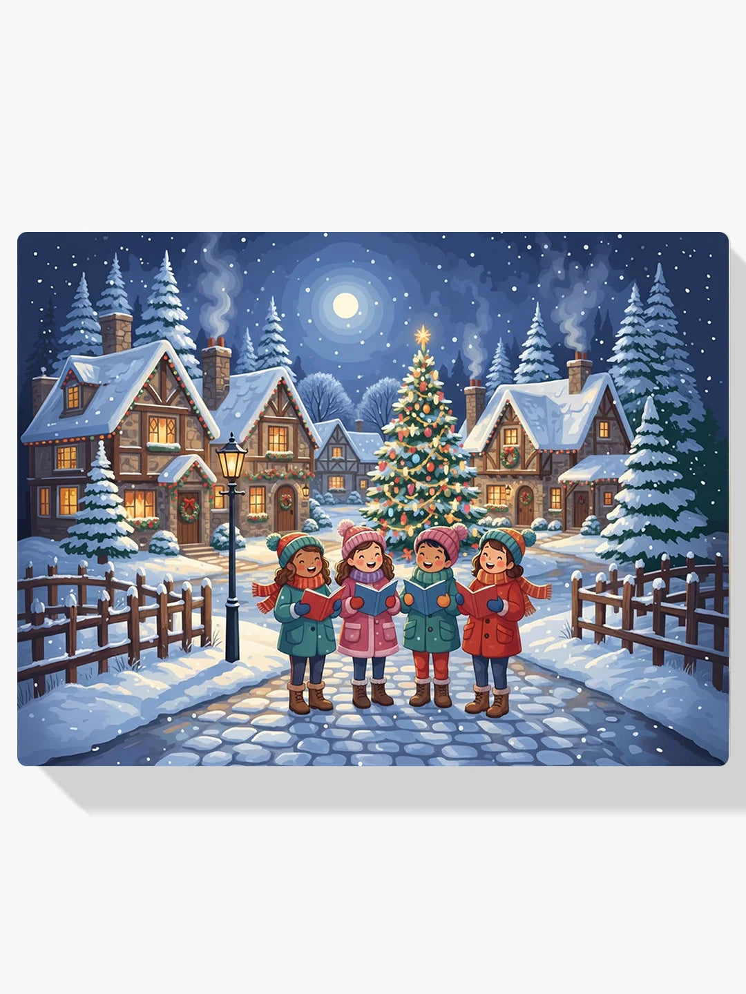 Malen nach Zahlen - Weihnachtsliedersänger im Schnee