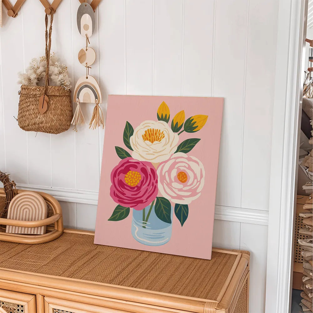Malen nach Zahlen - 6 Mini-Gemälde | Hitzewelle Blüte-Set