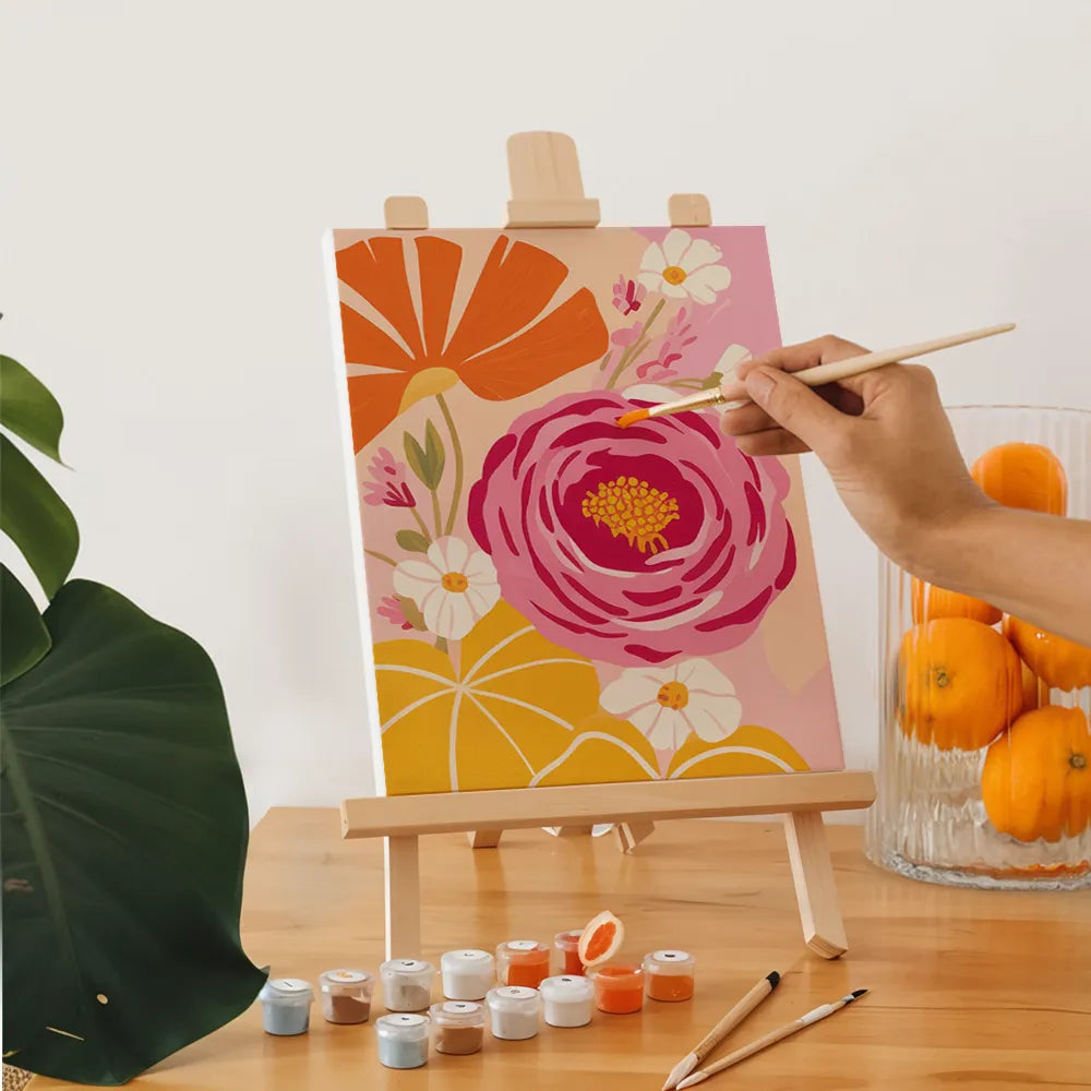Malen nach Zahlen - 6 Mini-Gemälde | Hitzewelle Blüte-Set