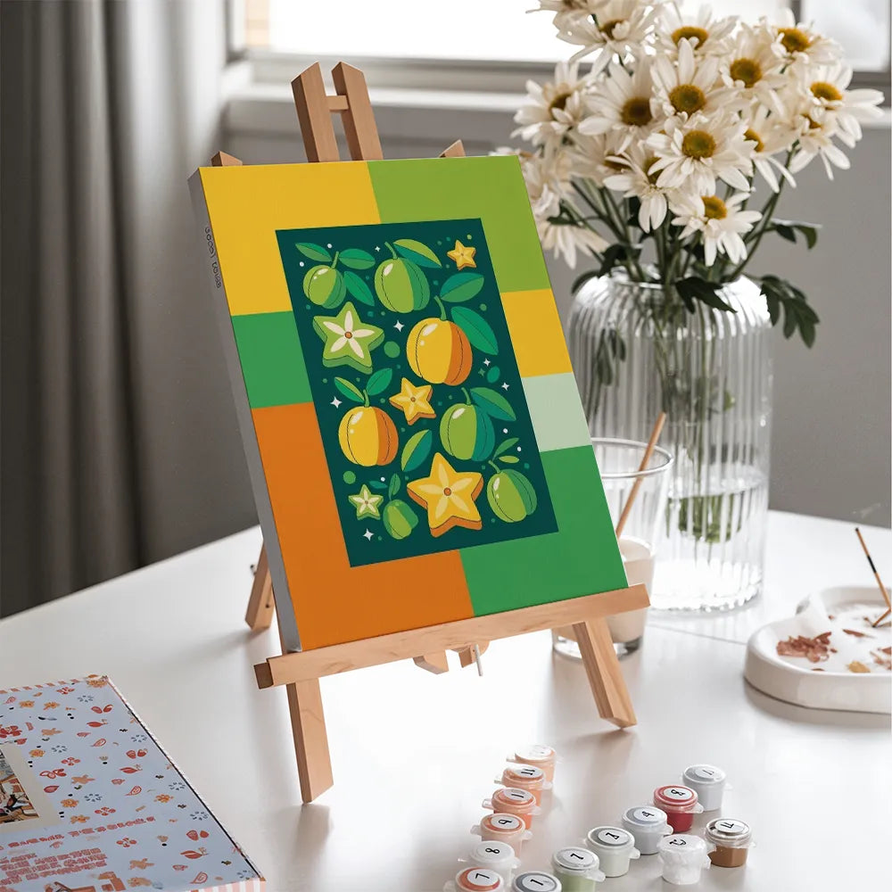 Malen nach Zahlen - 6 Mini-Gemälde | Sternfruchtkuss-Set