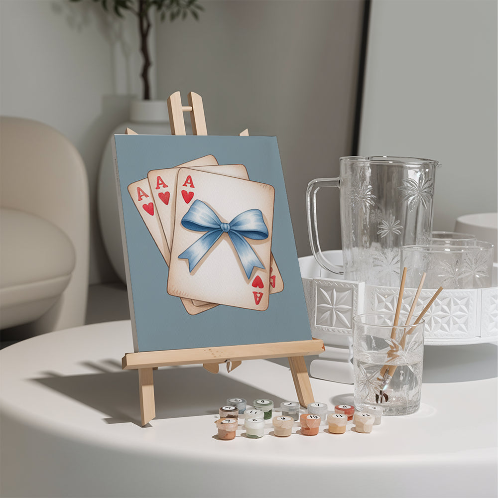 Malen nach Zahlen - 6 Mini-Gemälde | Azurfarbene Akzente-Set