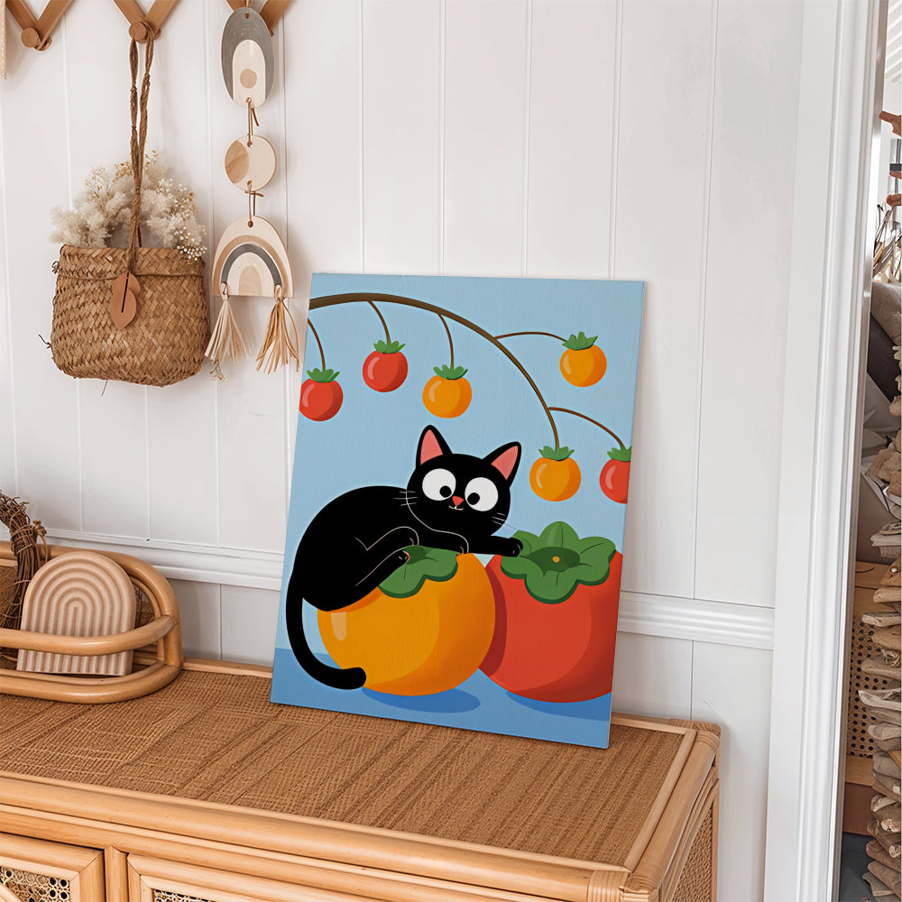 Malen nach Zahlen - 6 Mini-Gemälde | Schwarze Katze Kopfgeld-Set
